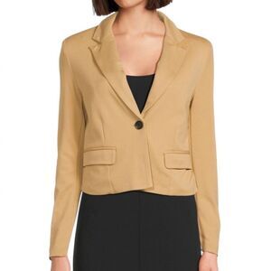 Adrienne Landau Onyx Tan Crop Stretchy  Blazer(Size Large)